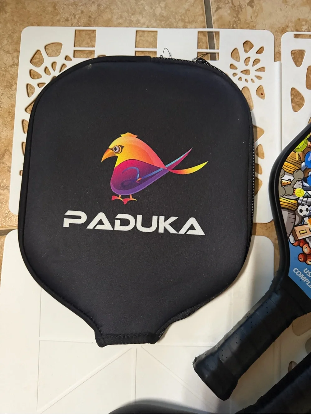 Padilla Black Graphic Pickleball Paddle - Colorful Design